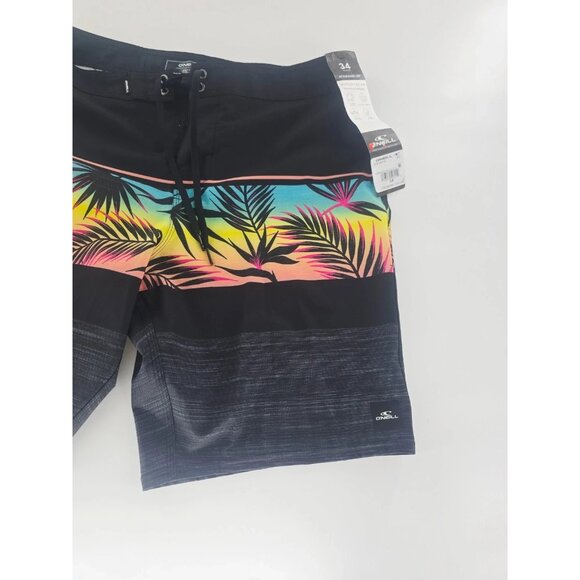O'Neill Hyperfreak Heat Block Boardshorts Mens 38 Black Stretch Zip Pocket - Picture 7 of 7